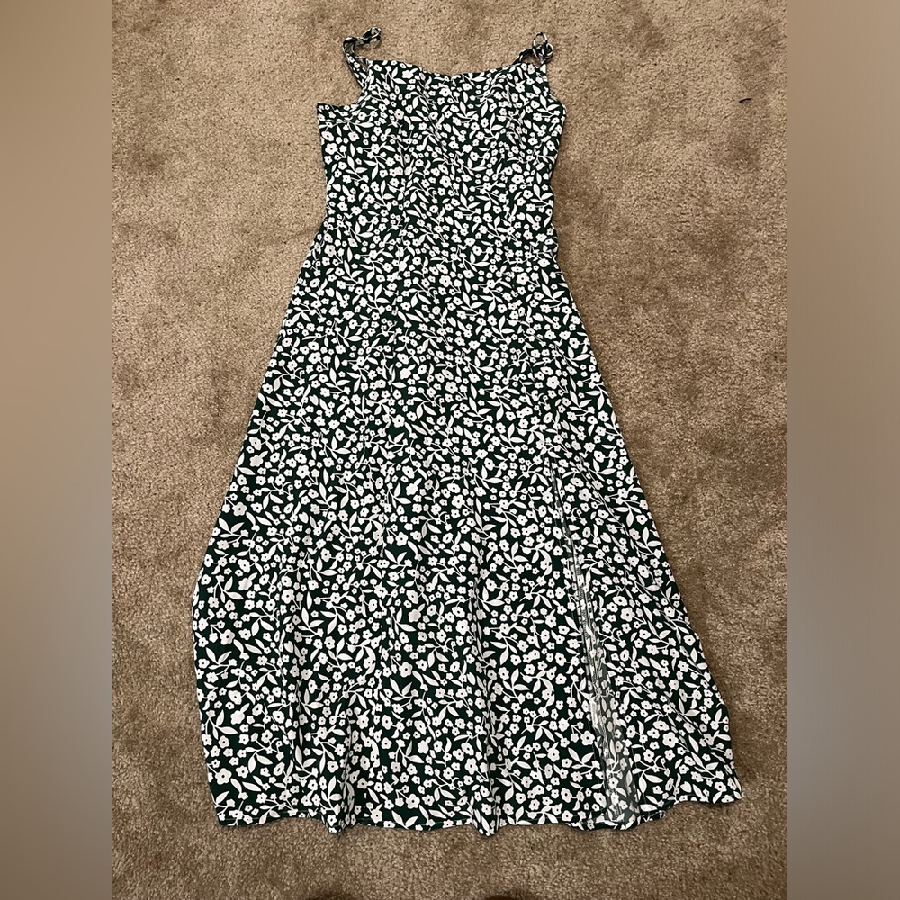 Green and white flowered dress from ZAFUL